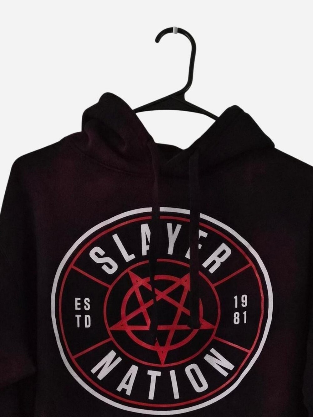 Burgundy Tie-Dye Slayer Nation Graphic Hoodie